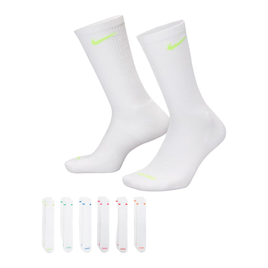 Nike Dri-FIT Everyday Plus Cushioned High Training Crew Socks (6 Pack) White / Multicolor [SX6897-968] - AVBL MRKT (1)