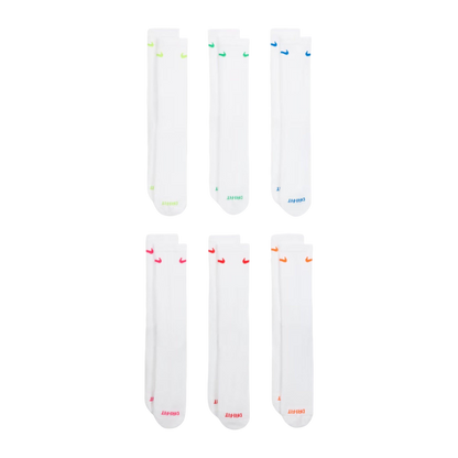 Nike Dri-FIT Everyday Plus Cushioned High Training Crew Socks (6 Pack) White / Multicolor [SX6897-968] - AVBL MRKT (2)