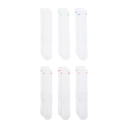 Nike Dri-FIT Everyday Plus Cushioned High Training Crew Socks (6 Pack) White / Multicolor [SX6897-968] - AVBL MRKT (3)