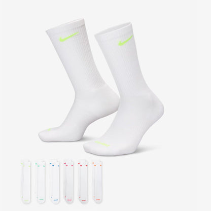 Nike Dri-FIT Everyday Plus Cushioned High Training Crew Socks (6 Pack) White / Multicolor [SX6897-968] Casual Fashion Cozy for Unisex Adult Mens Womens Kids GS Youth Hypebeast - AVBL MRKT (1)