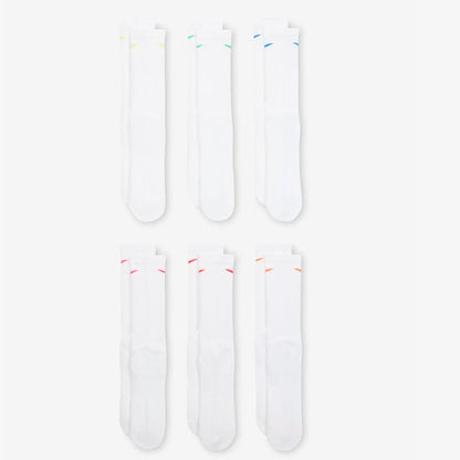 Nike Dri-FIT Everyday Plus Cushioned High Training Crew Socks (6 Pack) White / Multicolor [SX6897-968] Casual Fashion Cozy for Unisex Adult Mens Womens Kids GS Youth Hypebeast - AVBL MRKT (4)