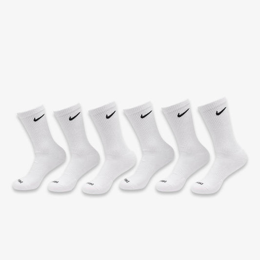 Nike Dri-FIT Everyday Plus Cushioned High Training Crew Socks (6 Pack) White [SX6897-100] Casual Fashion Cozy for Unisex Adult Mens Womens Kids GS Youth Hypebeast - AVBL MRKT (1)