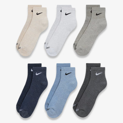 Nike Dri-FIT Everyday Plus Cushioned Mid Training Quarter Ankle Socks (6 Pack) Multicolor [SX6899-901] Casual Fashion Cozy for Unisex Adult Mens Womens Kids GS Youth Hypebeast - AVBL MRKT (2)