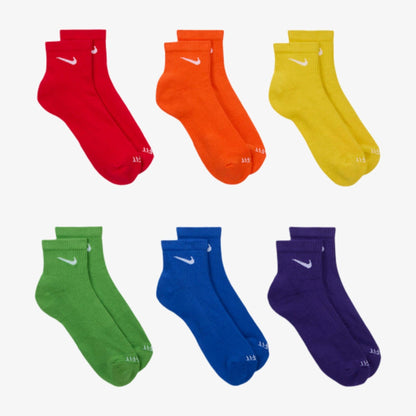 Nike Dri-FIT Everyday Plus Cushioned Mid Training Quarter Ankle Socks (6 Pack) Multicolor [SX6899-903] Casual Fashion Cozy for Unisex Adult Mens Womens Kids GS Youth Hypebeast - AVBL MRKT (4)