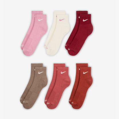 Nike Dri-FIT Everyday Plus Cushioned Mid Training Quarter Ankle Socks (6 Pack) Multicolor [SX6899-936] Casual Fashion Cozy for Unisex Adult Mens Womens Kids GS Youth Hypebeast - AVBL MRKT (2)