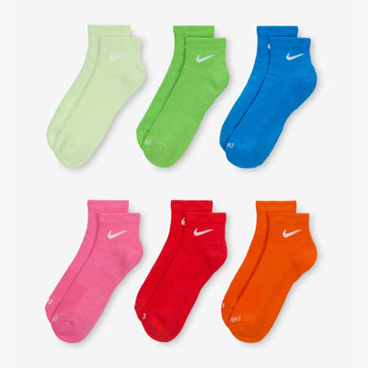 Nike Dri-FIT Everyday Plus Cushioned Mid Training Quarter Ankle Socks (6 Pack) Multicolor [SX6899-969] Casual Fashion Cozy for Unisex Adult Mens Womens Kids GS Youth Hypebeast - AVBL MRKT (2)