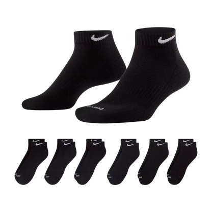 Nike Dri-FIT Everyday Plus Cushioned Training Low Cut Socks (6 Pack) Black [SX7042-010] - AVBL MRKT (1)
