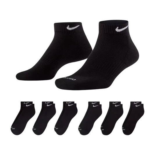 Nike Dri-FIT Everyday Plus Cushioned Training Low Cut Socks (6 Pack) Black [SX7042-010] - AVBL MRKT (1)