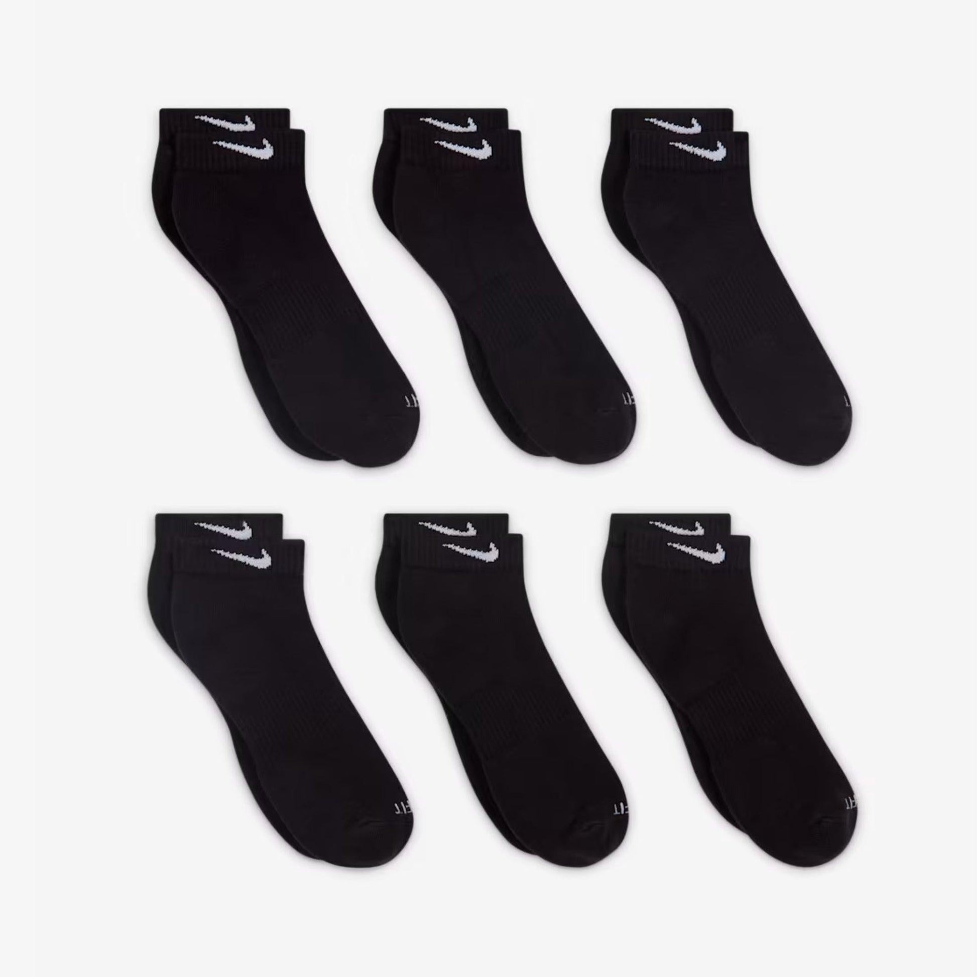 Nike Dri-FIT Everyday Plus Cushioned Training Low Cut Socks (6 Pack) Black [SX7042-010] Casual Fashion Cozy for Unisex Adult Mens Womens Kids GS Youth Hypebeast - AVBL MRKT (4)
