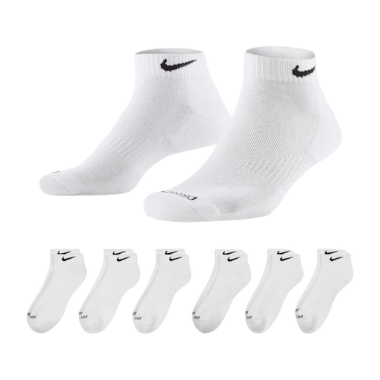 Nike Dri-FIT Everyday Plus Cushioned Training Low Cut Socks (6 Pack) White [SX7042-100] - AVBL MRKT (1)