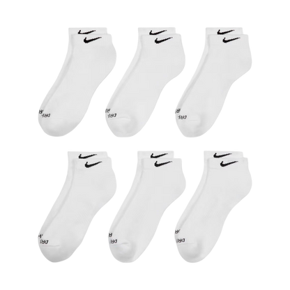 Nike Dri-FIT Everyday Plus Cushioned Training Low Cut Socks (6 Pack) White [SX7042-100] - AVBL MRKT (2)