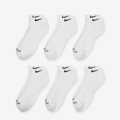 Nike Dri-FIT Everyday Plus Cushioned Training Low Cut Socks (6 Pack) White [SX7042-100] Casual Fashion Cozy for Unisex Adult Mens Womens Kids GS Youth Hypebeast - AVBL MRKT (2)