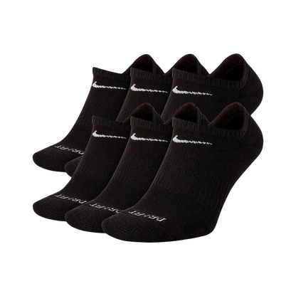Nike Dri-FIT Everyday Plus Cushioned Training No-Show Socks (6 Pack) Black [SX6898-010] - AVBL MRKT (1)