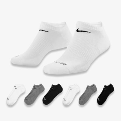 Nike Dri-FIT Everyday Plus Cushioned Training No-Show Socks (6 Pack) Multicolor [SX6898-964] Casual Fashion Cozy for Unisex Adult Mens Womens Kids GS Youth Hypebeast - AVBL MRKT (1)