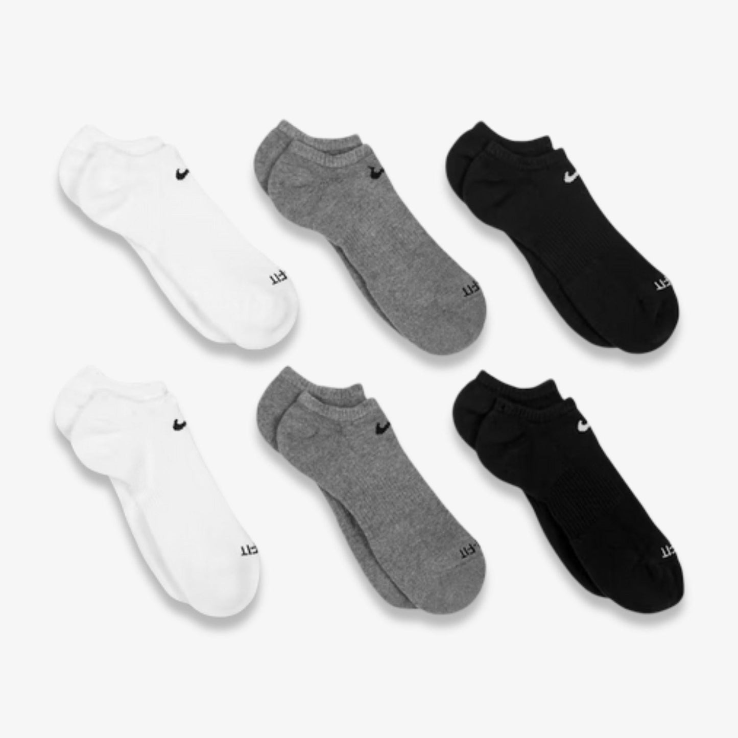 Nike Dri-FIT Everyday Plus Cushioned Training No-Show Socks (6 Pack) Multicolor [SX6898-964] Casual Fashion Cozy for Unisex Adult Mens Womens Kids GS Youth Hypebeast - AVBL MRKT (4)