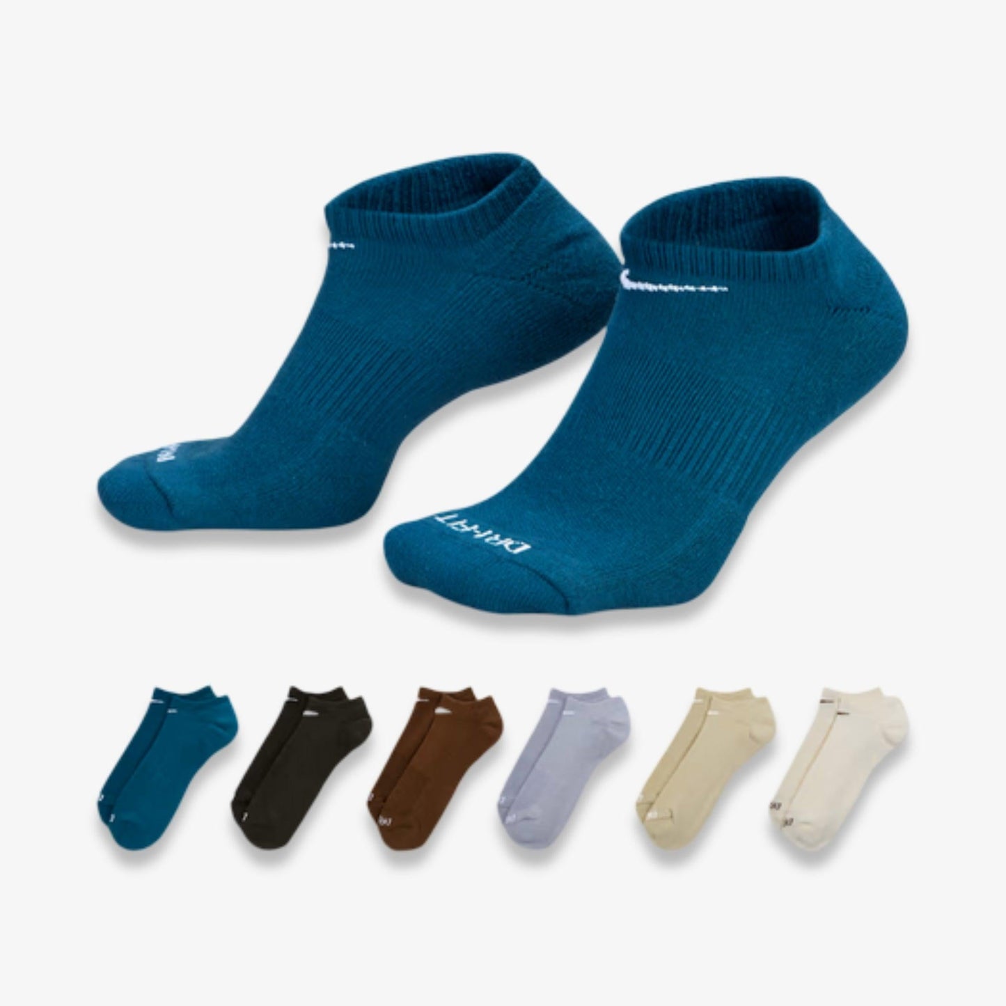 Nike Dri-FIT Everyday Plus Cushioned Training No-Show Socks (6 Pack) Multicolor [SX6898-970] Casual Fashion Cozy for Unisex Adult Mens Womens Kids GS Youth Hypebeast - AVBL MRKT (1)