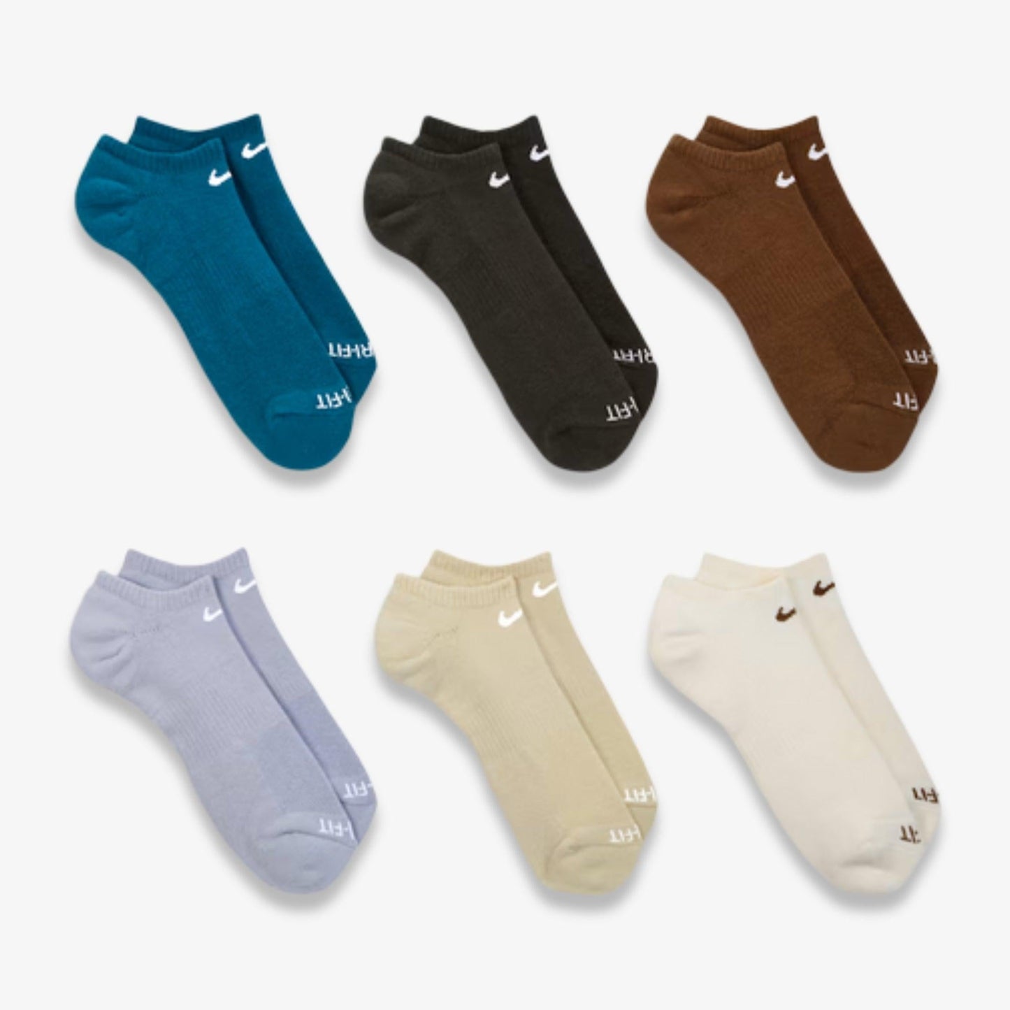 Nike Dri-FIT Everyday Plus Cushioned Training No-Show Socks (6 Pack) Multicolor [SX6898-970] Casual Fashion Cozy for Unisex Adult Mens Womens Kids GS Youth Hypebeast - AVBL MRKT (4)