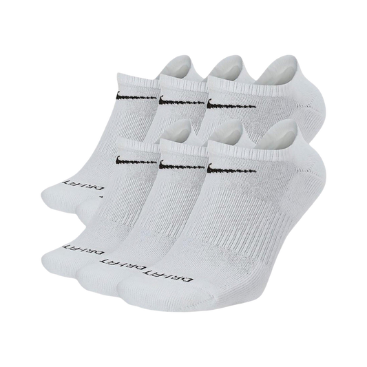 Nike Dri-FIT Everyday Plus Cushioned Training No-Show Socks (6 Pack) White [SX6898-100] - AVBL MRKT (1)