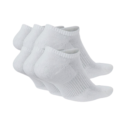 Nike Dri-FIT Everyday Plus Cushioned Training No-Show Socks (6 Pack) White [SX6898-100] - AVBL MRKT (2)