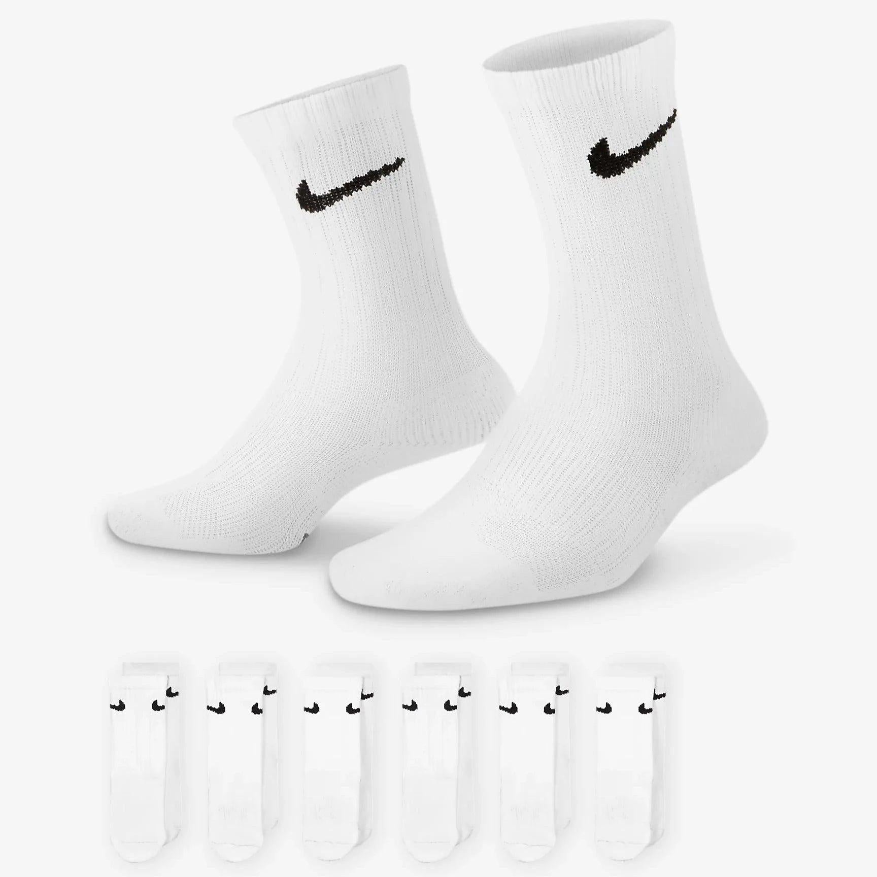 Nike Dri-Fit Cushioned High Crew Socks (6 Pack) White (Little Kids) [RN0019-001] Casual Fashion Cozy for Unisex GS Youth Toddler Infant Hypebeast - AVBL MRKT (1)