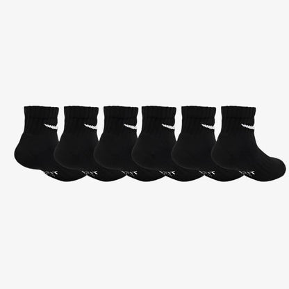 Nike Dri-Fit Cushioned Mid Training Quarter Ankle Socks (6 Pack) Black (Little Kids) [UN0018-023] Casual Fashion Cozy for Unisex GS Youth Toddler Infant Hypebeast - AVBL MRKT (2)
