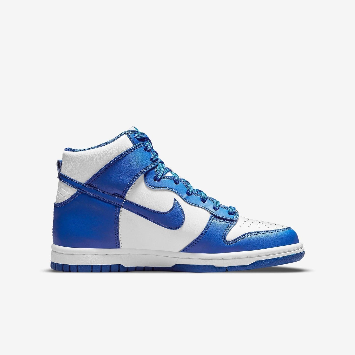 Nike Dunk High 'Kentucky / Game Royal' (2021) (GS) [DB2179-102] Athletic Basketball Skateboarding Sports Sneakers in White / Game Royal - Total Orange for Unisex Youth Kids Junior Boys Girls - AVBL MRKT (4)