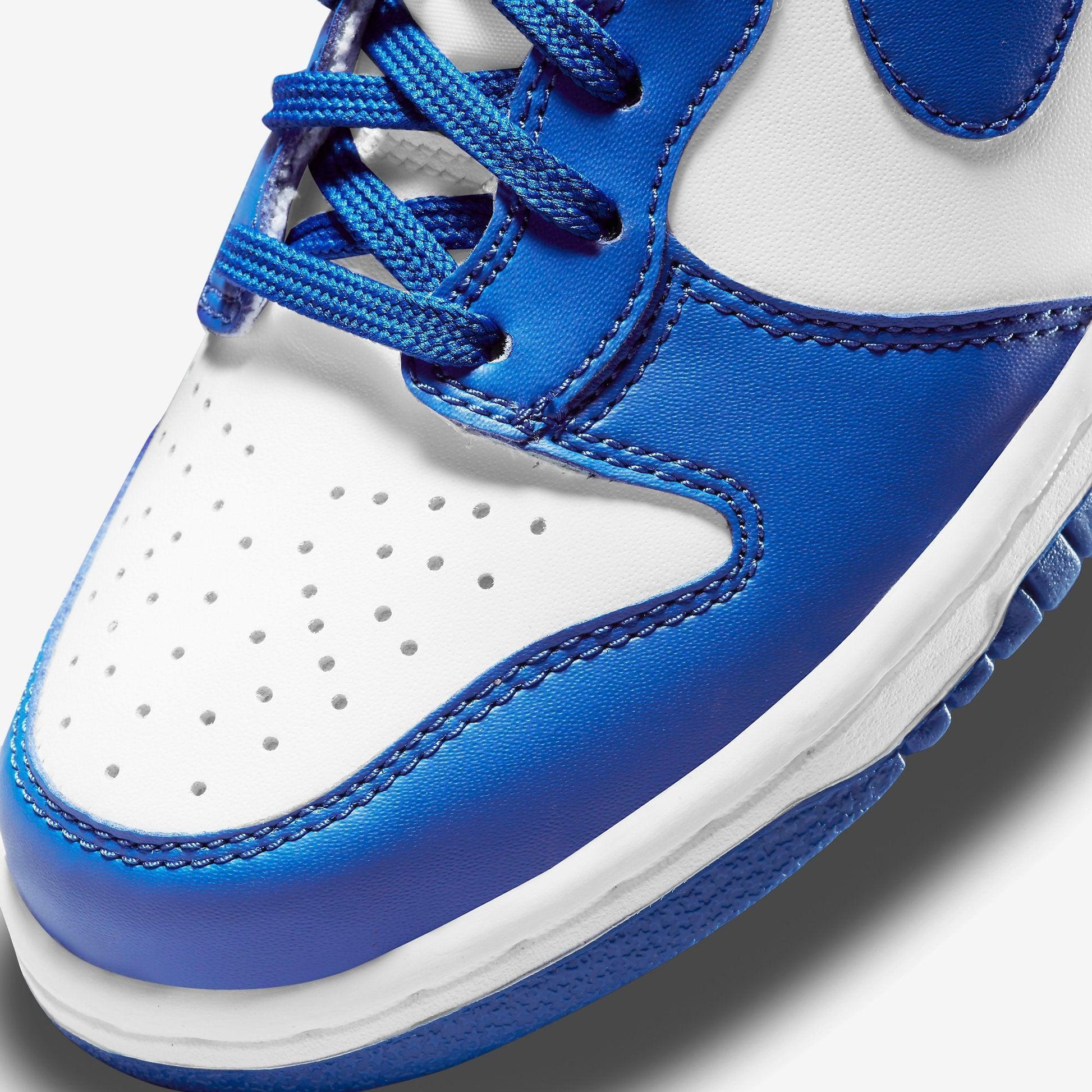 Nike Dunk High 'Kentucky / Game Royal' (2021) (GS) [DB2179-102] Athletic Basketball Skateboarding Sports Sneakers in White / Game Royal - Total Orange for Unisex Youth Kids Junior Boys Girls - AVBL MRKT (7)