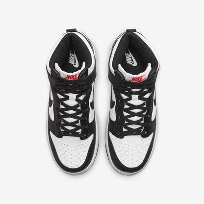 Nike Dunk High 'Panda Black / White' (2021) (GS) [DB2179-103] Athletic Basketball Skateboarding Sports Sneakers in White / Black - University Red for Unisex Youth Kids Junior Boys Girls - AVBL MRKT (5)