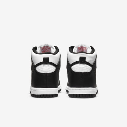 Nike Dunk High 'Panda Black / White' (2021) (GS) [DB2179-103] Athletic Basketball Skateboarding Sports Sneakers in White / Black - University Red for Unisex Youth Kids Junior Boys Girls - AVBL MRKT (6)
