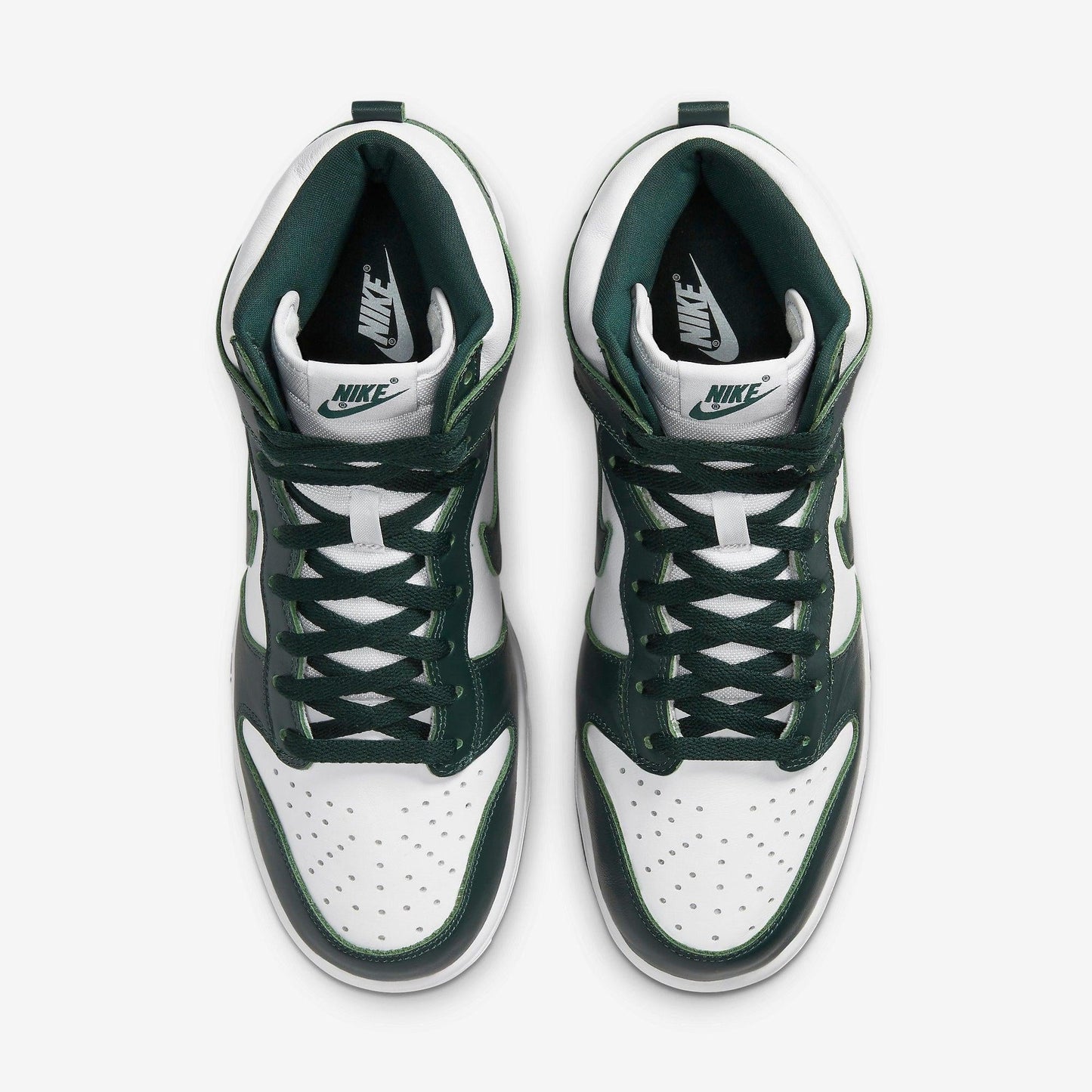 Nike Dunk High SP 'Michigan State Spartans' (2020) [CZ8149-100] Athletic Basketball Skateboarding Sports Sneakers in White / Pro Green - Pro Green for Unisex Adult Mens - AVBL MRKT (5)