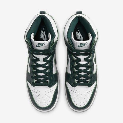 Nike Dunk High SP 'Michigan State Spartans' (2020) [CZ8149-100] Athletic Basketball Skateboarding Sports Sneakers in White / Pro Green - Pro Green for Unisex Adult Mens - AVBL MRKT (5)