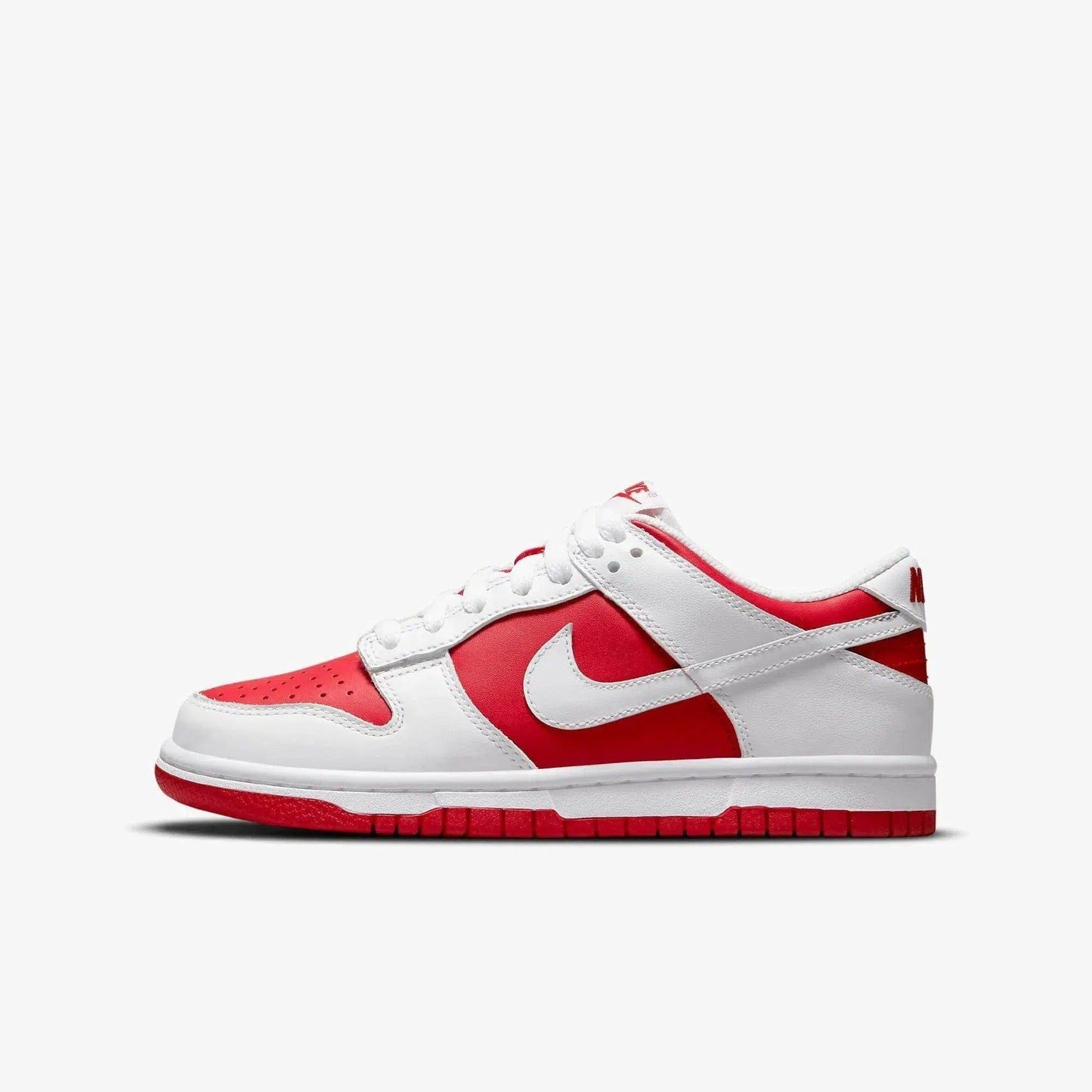 Nike Dunk Low 'Championship' (2021) (GS) [CW1590-600] Athletic Basketball Skateboarding Sports Sneakers in University Red / White for Unisex Youth Kids Junior Boys Girls - AVBL MRKT (2)