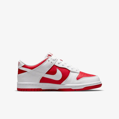 Nike Dunk Low 'Championship' (2021) (GS) [CW1590-600] Athletic Basketball Skateboarding Sports Sneakers in University Red / White for Unisex Youth Kids Junior Boys Girls - AVBL MRKT (4)