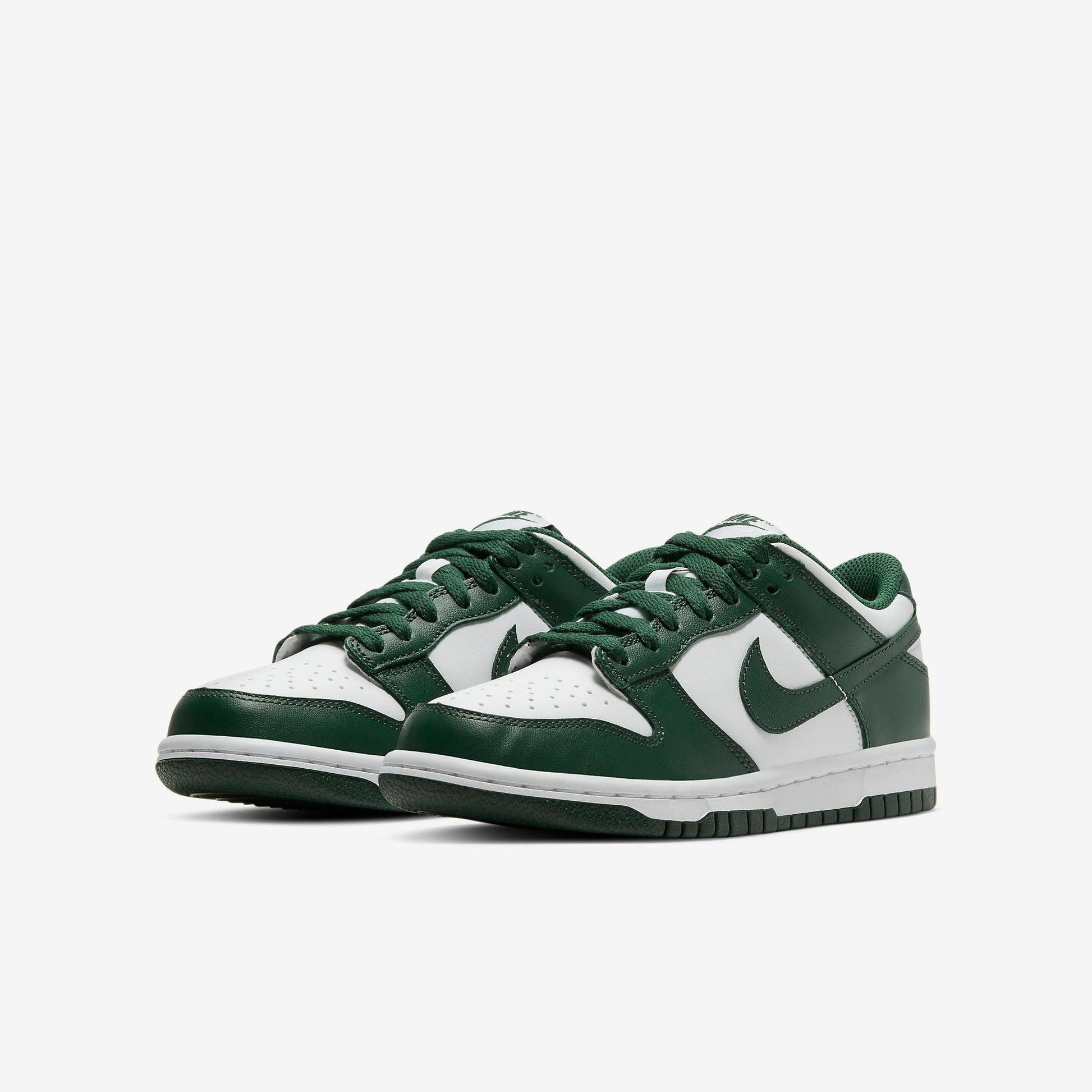 Nike Dunk Low 'Michigan State Spartans' (2021) (GS) [CW1590-102] Athletic Basketball Skateboarding Sports Sneakers in White / Team Green - White for Unisex Youth Kids Junior Boys Girls - AVBL MRKT (1)