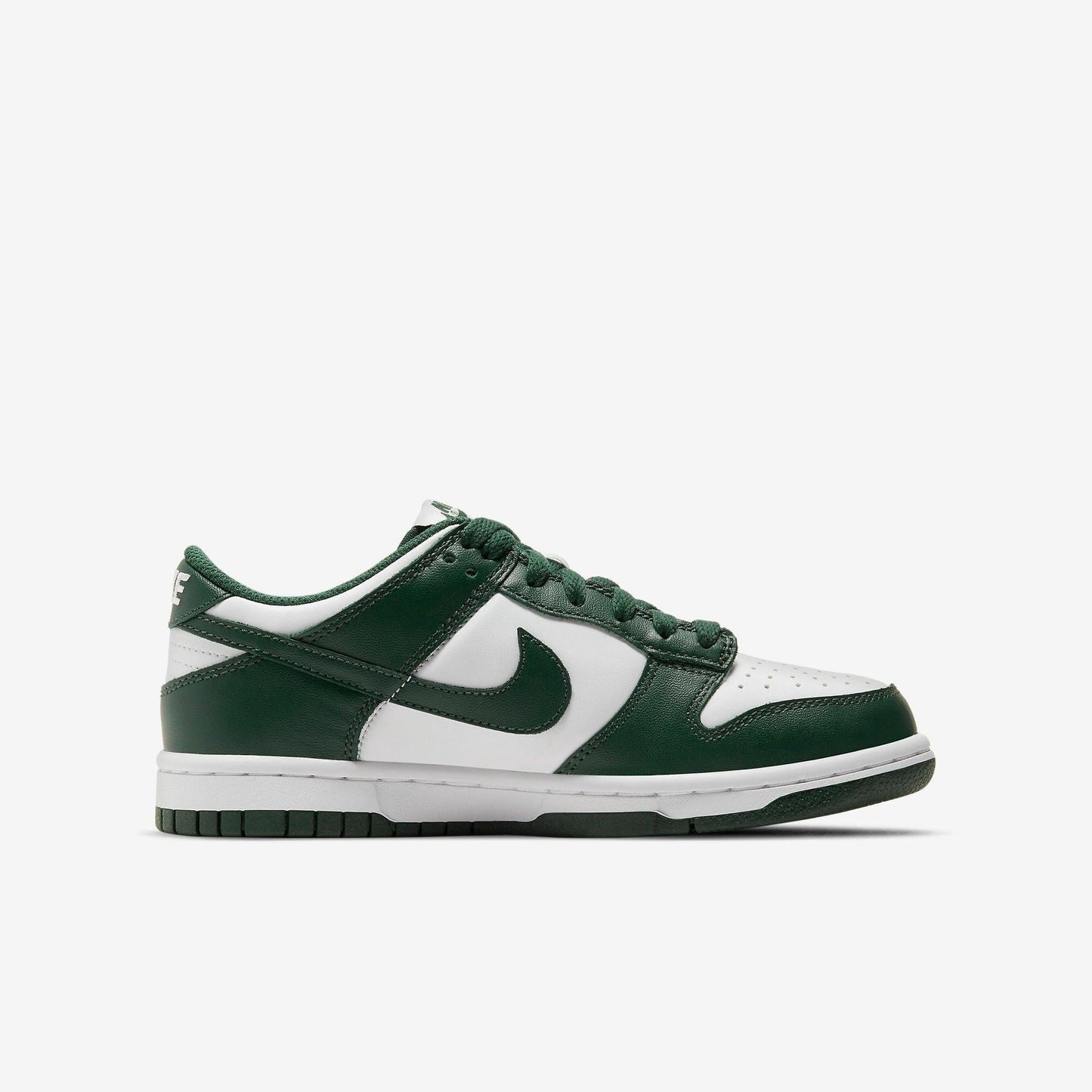 Nike Dunk Low 'Michigan State Spartans' (2021) (GS) [CW1590-102] Athletic Basketball Skateboarding Sports Sneakers in White / Team Green - White for Unisex Youth Kids Junior Boys Girls - AVBL MRKT (4)