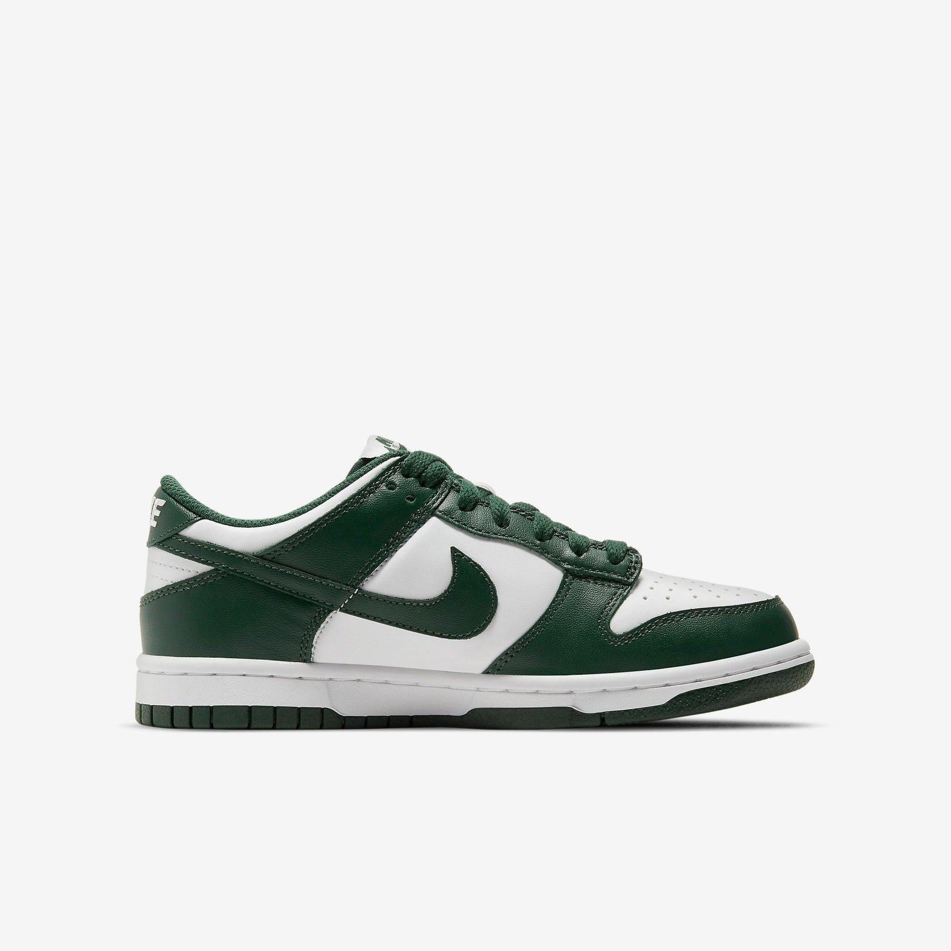 Nike Dunk Low 'Michigan State Spartans' (2021) (GS) [CW1590-102] Athletic Basketball Skateboarding Sports Sneakers in White / Team Green - White for Unisex Youth Kids Junior Boys Girls - AVBL MRKT (4)