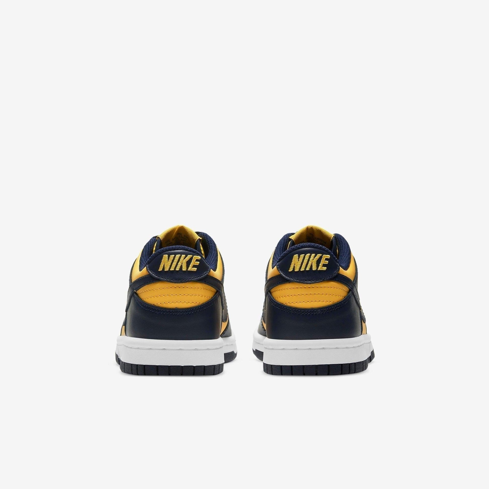 Nike Dunk Low 'Michigan Wolverines' (2021) (GS) [CW1590-700] Athletic Basketball Skateboarding Sports Sneakers in Varsity Maize / Midnight Navy for Unisex Youth Kids Junior Boys Girls - AVBL MRKT (6)