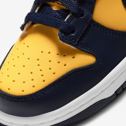Nike Dunk Low 'Michigan Wolverines' (2021) (GS) [CW1590-700] Athletic Basketball Skateboarding Sports Sneakers in Varsity Maize / Midnight Navy for Unisex Youth Kids Junior Boys Girls - AVBL MRKT (7)