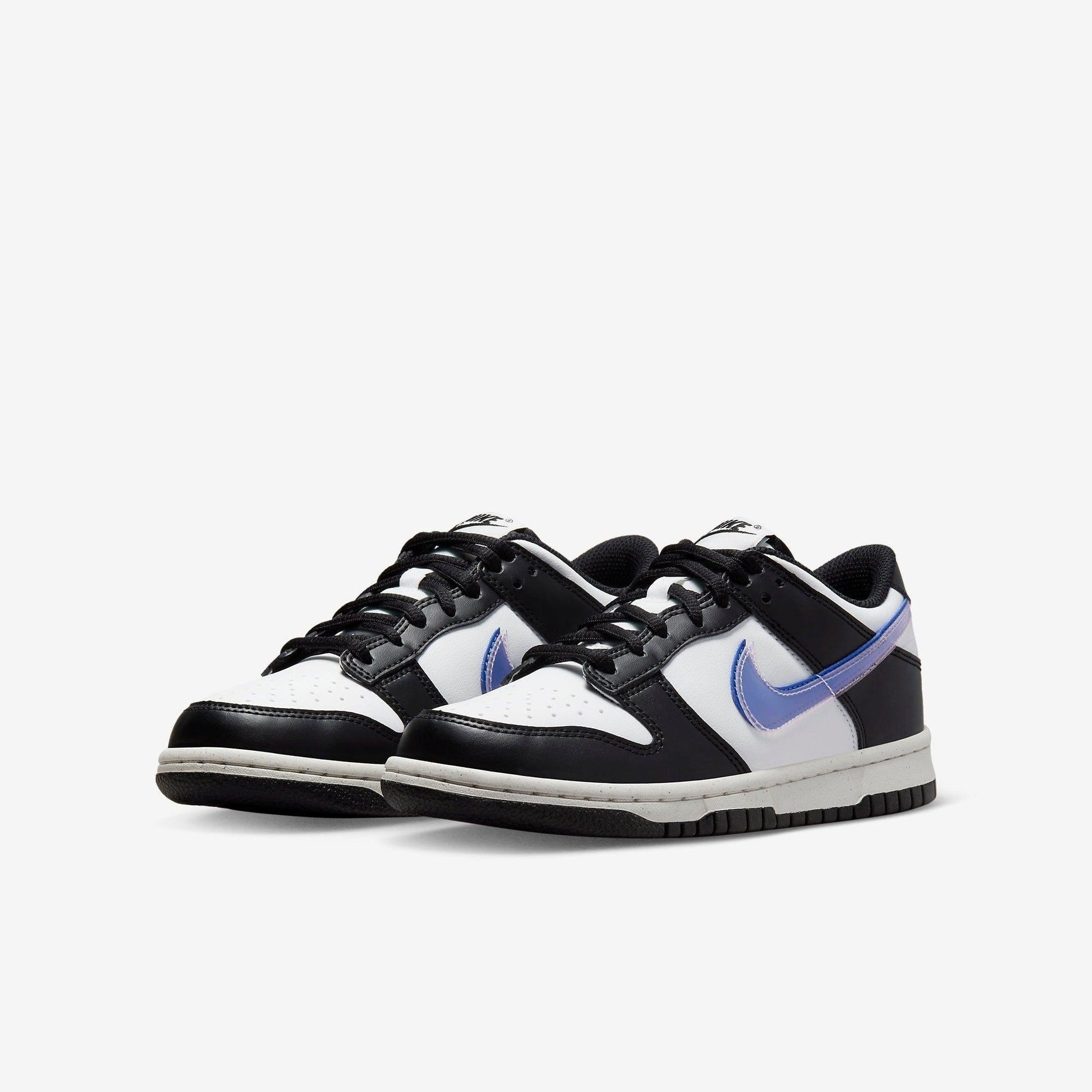 Nike Dunk Low Next Nature 'TPU Swoosh' (2023) (GS) [FD0689-001] Athletic Basketball Skateboarding Sports Sneakers in Black / Black - Hyper Royal for Unisex Youth Kids Junior Boys Girls - AVBL MRKT (1)