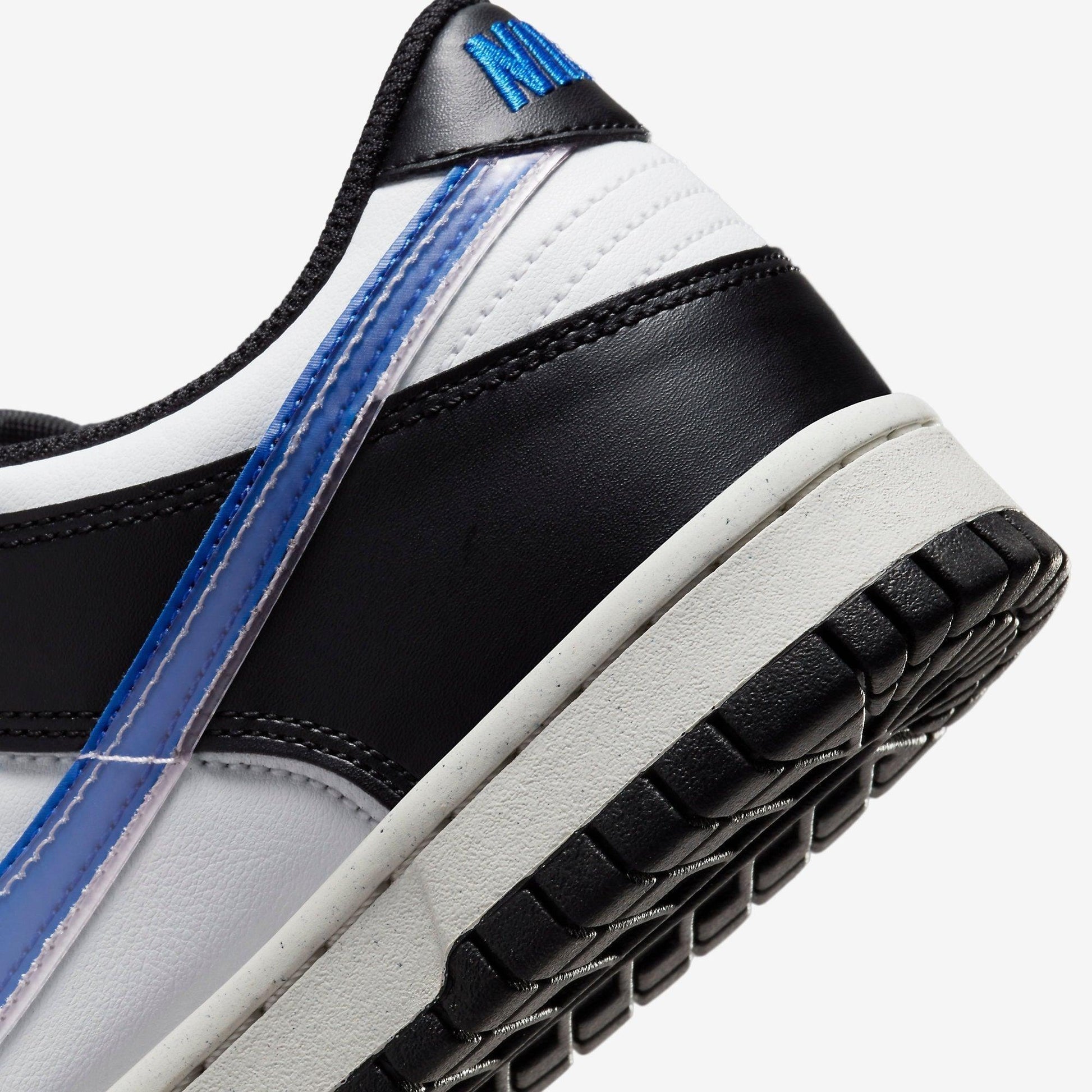 Nike Dunk Low Next Nature 'TPU Swoosh' (2023) (GS) [FD0689-001] Athletic Basketball Skateboarding Sports Sneakers in Black / Black - Hyper Royal for Unisex Youth Kids Junior Boys Girls - AVBL MRKT (8)