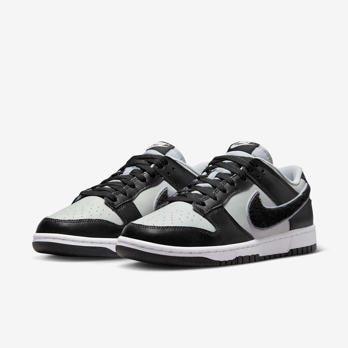 Nike Dunk Low Retro 'Chenille Swoosh Grey Fog' (2022) [DQ7683-001] Athletic Basketball Skateboarding Sports Sneakers in Grey Fog / Black - Wolf Grey for Unisex Adult Mens - AVBL MRKT (1)