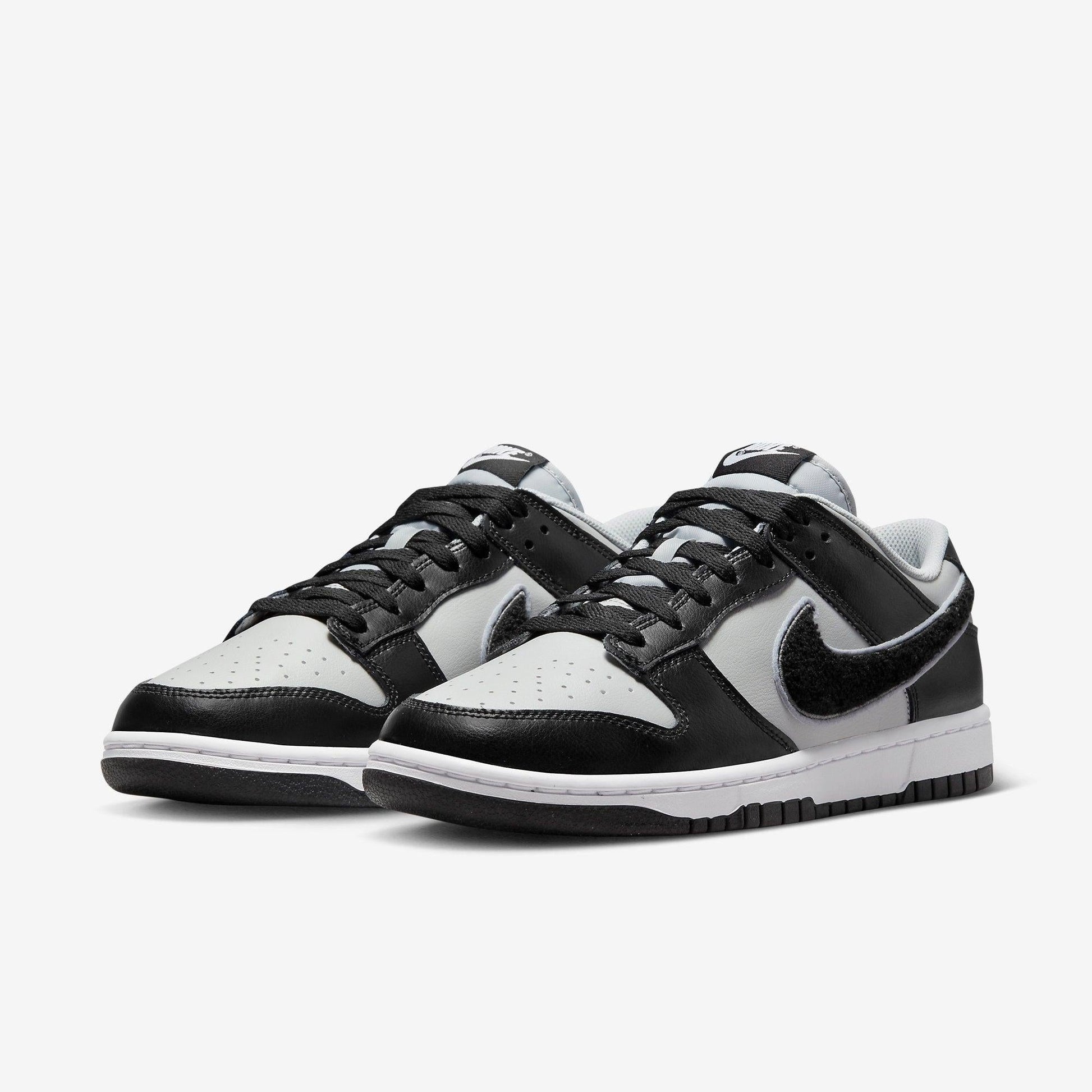 Nike Dunk Low Retro 'Chenille Swoosh Grey Fog' (2022) [DQ7683-001] Athletic Basketball Skateboarding Sports Sneakers in Grey Fog / Black - Wolf Grey for Unisex Adult Mens - AVBL MRKT (1)