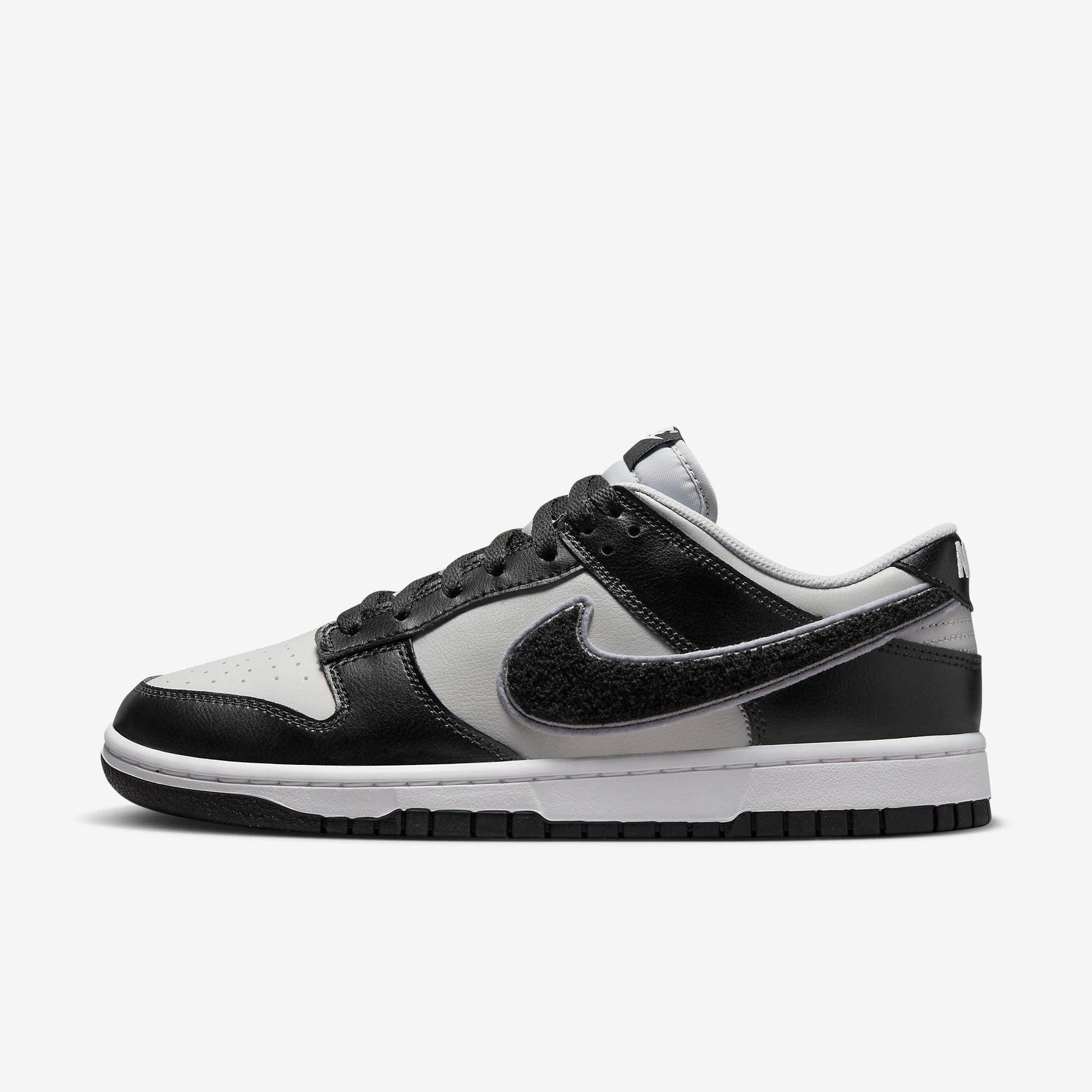 Nike Dunk Low Retro 'Chenille Swoosh Grey Fog' (2022) [DQ7683-001] Athletic Basketball Skateboarding Sports Sneakers in Grey Fog / Black - Wolf Grey for Unisex Adult Mens - AVBL MRKT (2)