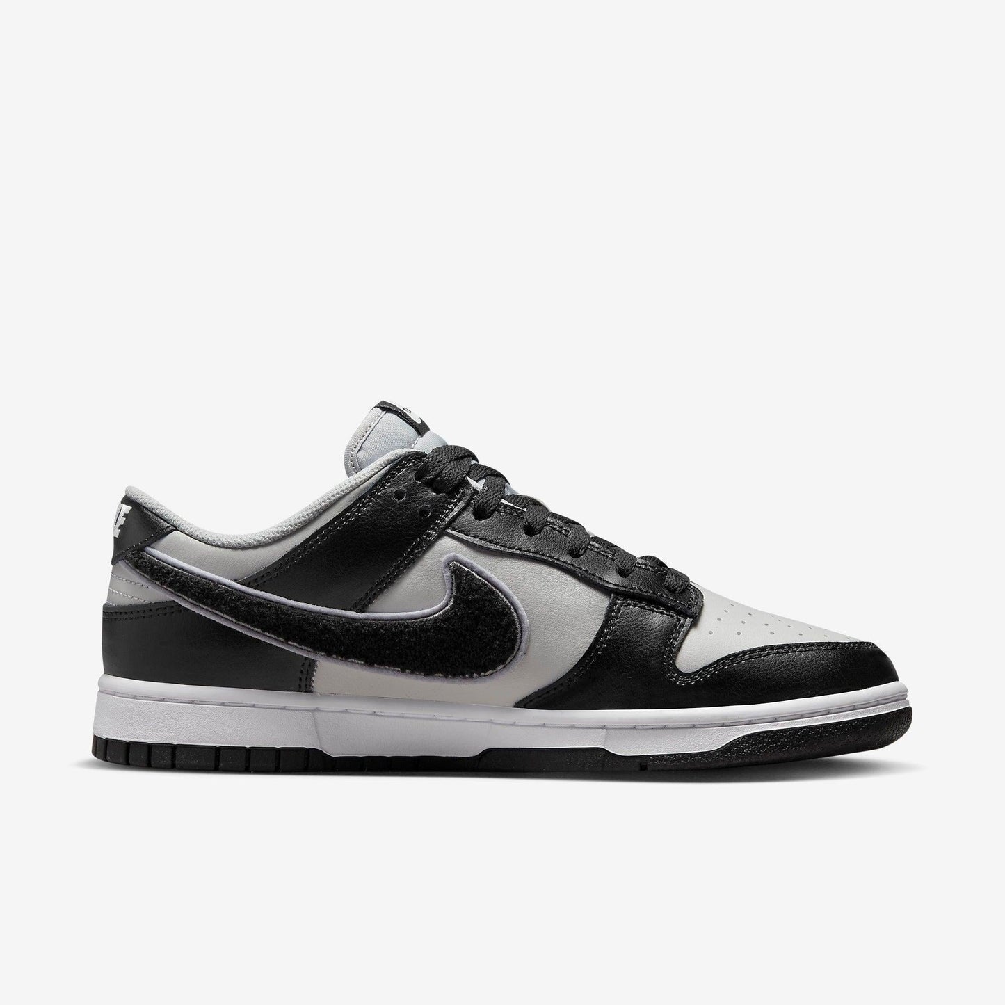 Nike Dunk Low Retro 'Chenille Swoosh Grey Fog' (2022) [DQ7683-001] Athletic Basketball Skateboarding Sports Sneakers in Grey Fog / Black - Wolf Grey for Unisex Adult Mens - AVBL MRKT (4)