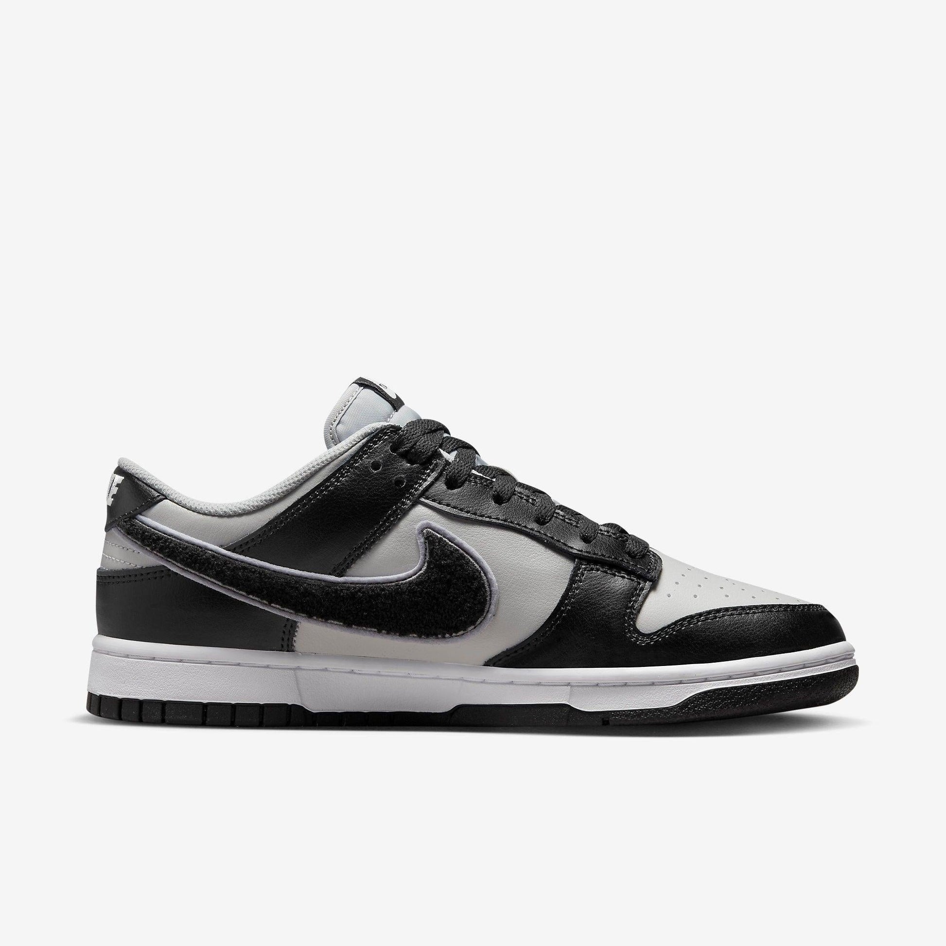 Nike Dunk Low Retro 'Chenille Swoosh Grey Fog' (2022) [DQ7683-001] Athletic Basketball Skateboarding Sports Sneakers in Grey Fog / Black - Wolf Grey for Unisex Adult Mens - AVBL MRKT (4)