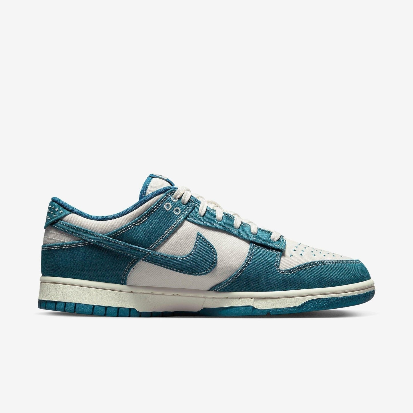 Nike Dunk Low Retro SE 'Sashiko Denim Industrial Blue' (2023) [DV0834-101] Athletic Basketball Skateboarding Sports Sneakers in Summit White / Industrial Blue for Unisex Adult Mens - AVBL MRKT (4)