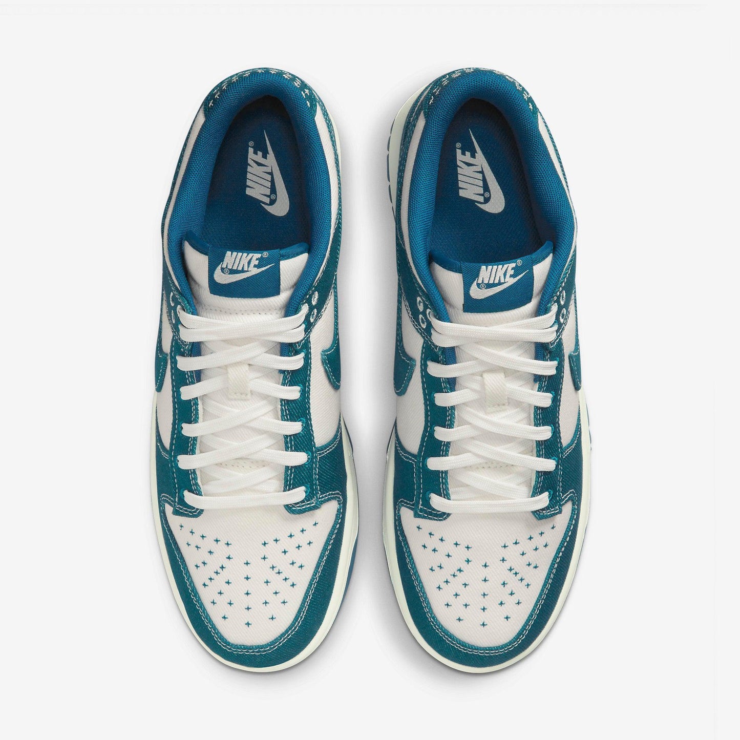 Nike Dunk Low Retro SE 'Sashiko Denim Industrial Blue' (2023) [DV0834-101] Athletic Basketball Skateboarding Sports Sneakers in Summit White / Industrial Blue for Unisex Adult Mens - AVBL MRKT (5)