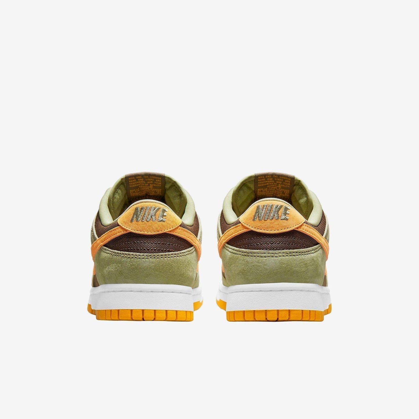 Nike Dunk Low SE 'Dusty Olive' (2021) [DH5360-300] Athletic Basketball Skateboarding Sports Sneakers in Dusty Olive / Pro Gold - Brown - White for Unisex Adult Mens - AVBL MRKT (4)