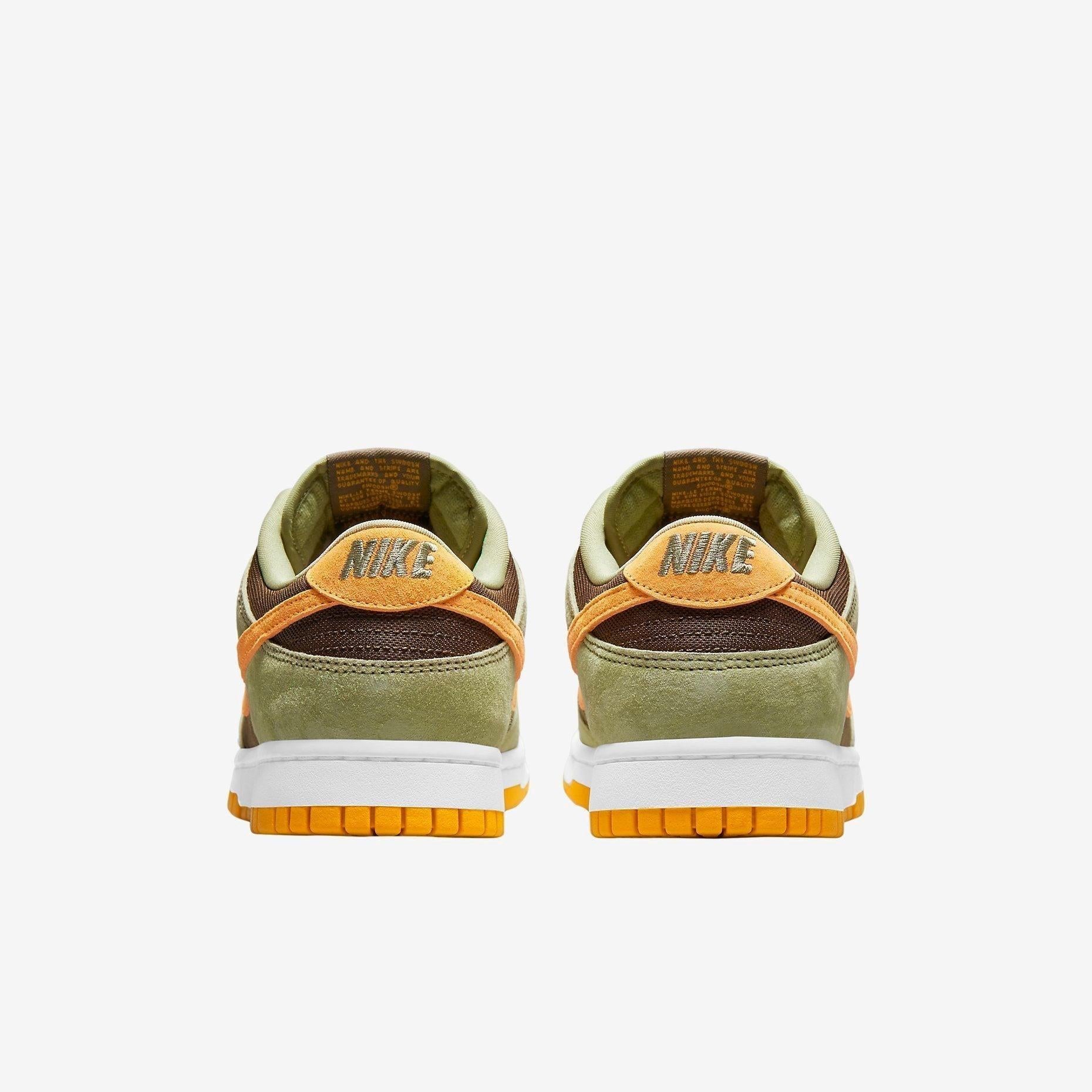 Nike Dunk Low SE 'Dusty Olive' (2021) [DH5360-300] Athletic Basketball Skateboarding Sports Sneakers in Dusty Olive / Pro Gold - Brown - White for Unisex Adult Mens - AVBL MRKT (4)