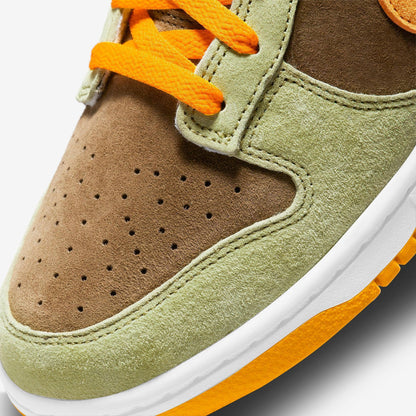 Nike Dunk Low SE 'Dusty Olive' (2021) [DH5360-300] Athletic Basketball Skateboarding Sports Sneakers in Dusty Olive / Pro Gold - Brown - White for Unisex Adult Mens - AVBL MRKT (5)